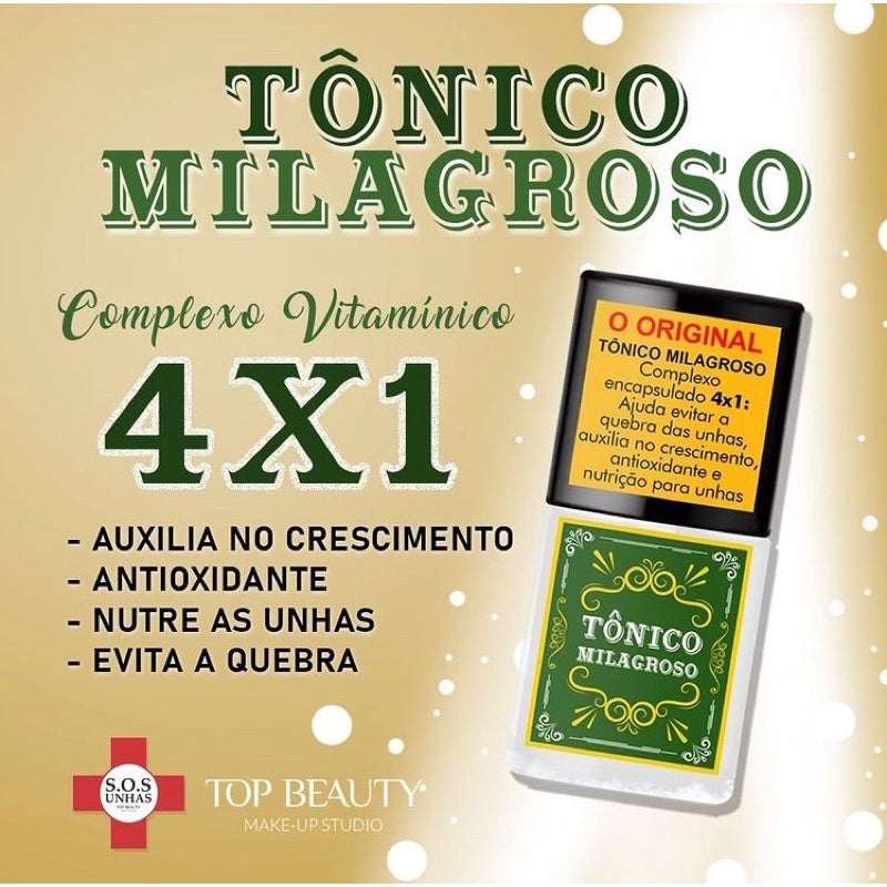Base Tônico Milagroso para Unhas Top Beauty -Unid 7ml